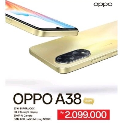 OPPO A38 RAM 4+4 128 GARANSI RESMI INDONESIA ORIGINAL NEW BARU A5X