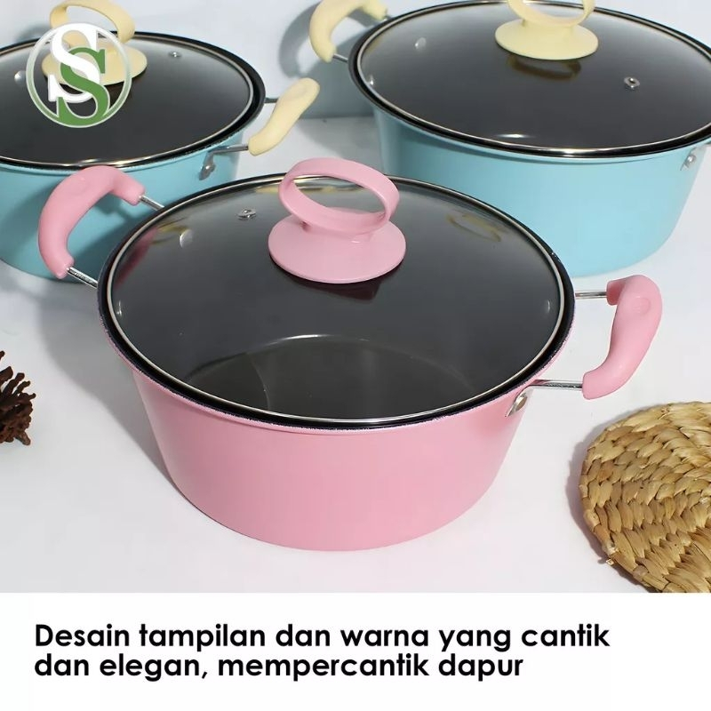 Panci Enamel 20cm / Panci Sup Enamel / Panci Susu 20cm