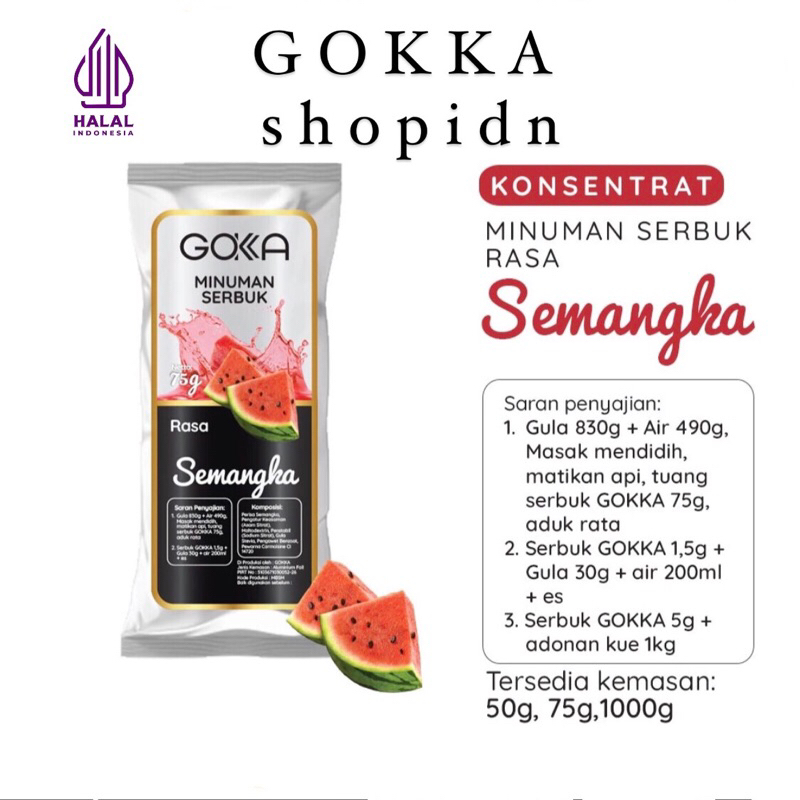 

Bubuk Minuman Semangka Gokka 50g - Powder drink Watermelon 50g [Gokka Drink 50g]