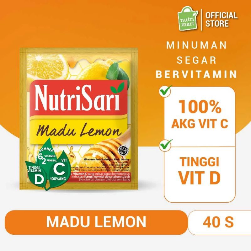 

NutriSari Madu Lemon isi 40 sachet - Minuman Sari Buah Lemon Minuman Rasa Madu Minuman Rasa Lemon Vitamin C