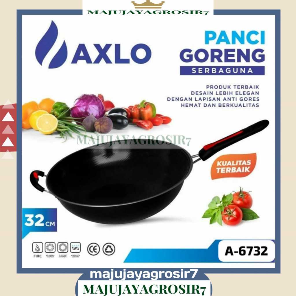 WAJAN GAGANG AXLO / WAJAN GAGANG 32CM AXLO / WAJAN ANTI LENGKET / WAJAN GAGANG ENAMEL ANTI LENGKET /