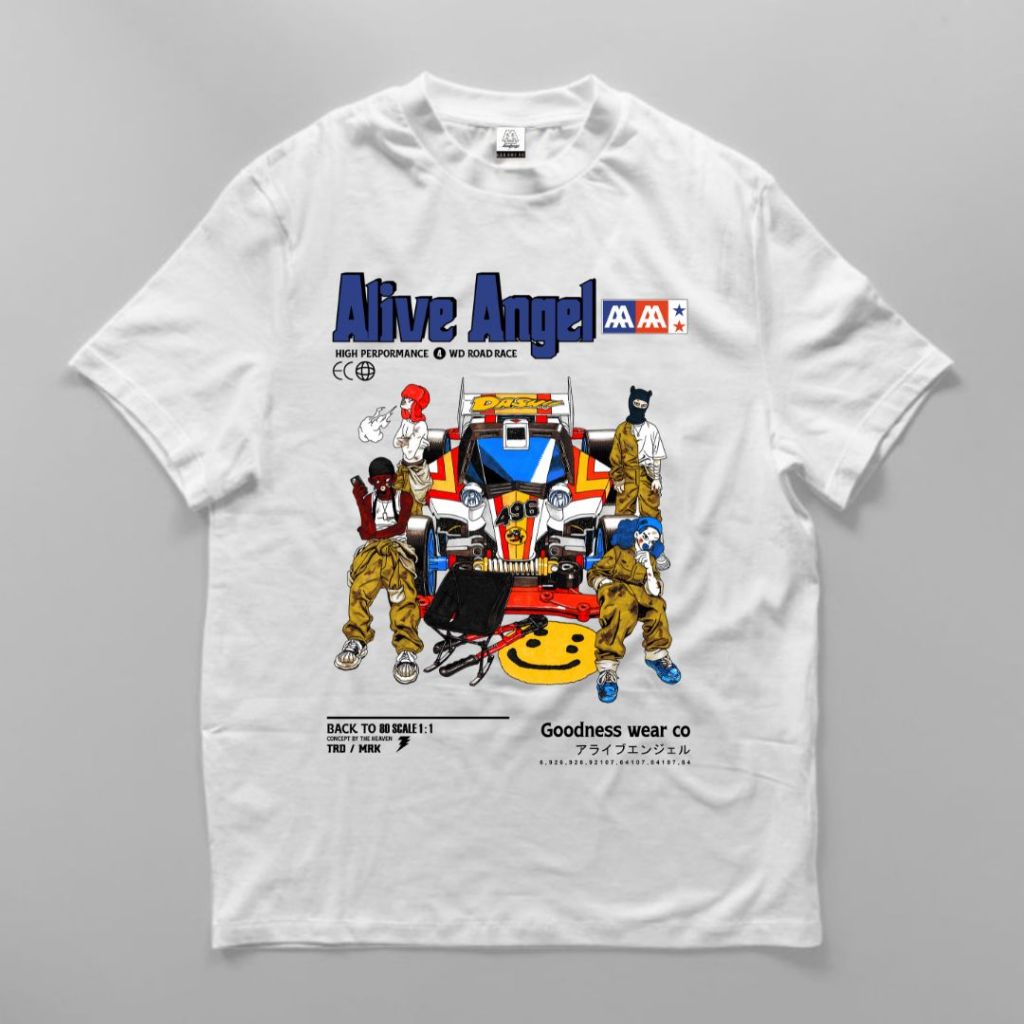 T-shirt DIstro Anime Tamiya Lats And Go Crash Gear Nitro Kodama Pria & Wanita Dash Road Race Victory