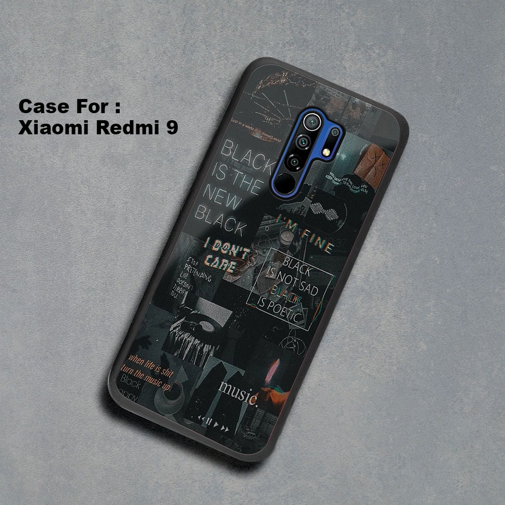 Case Xiaomi Redmi 9 Terbaru Fashion Case Aesthetic Black Casing Hp Case Murah Softcase Hardcase Peli