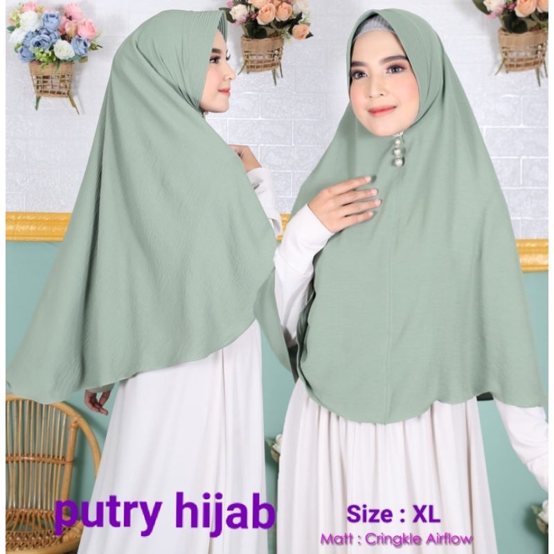 hijab bergo syar'i pet XL crinkle airflow putry hijab