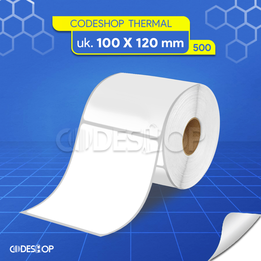 

Stiker Label Thermal 100x120mm 1 Line isi 500 Pcs Core 1" Gap Perforasi