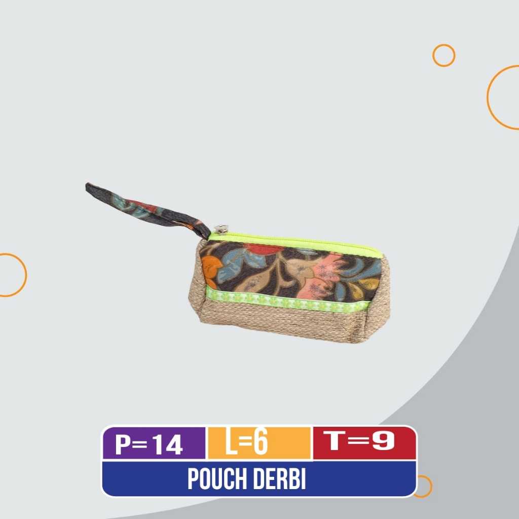 

POUCH / DOMPET / TEMPAT MAKE UP WARNA ORANGE MOTIF BUNGA BATIK TYPE POUCH DERBI