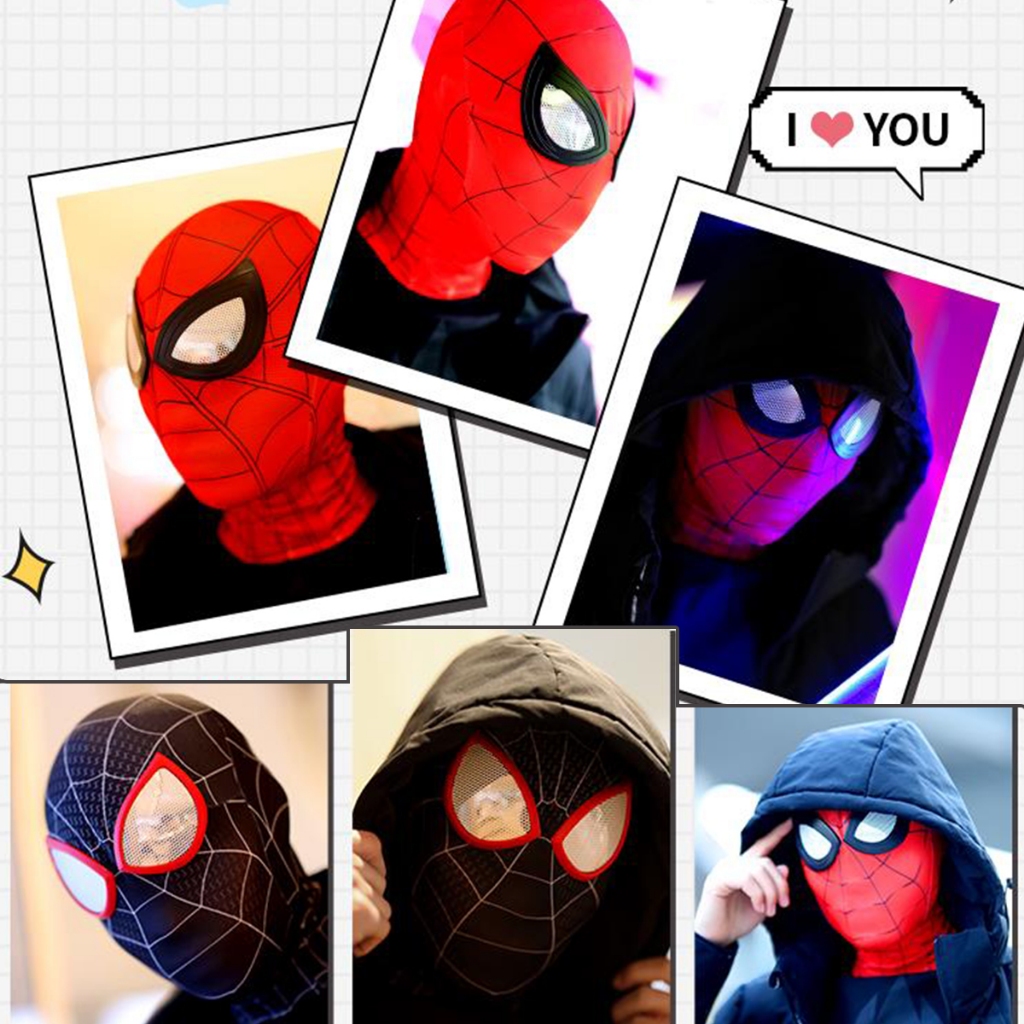 Halloween Asli kacamata hitam topeng spiderman dewasa dan anak-anak Cosplay Superhero masker