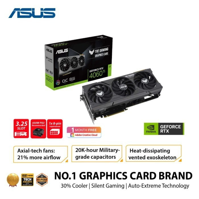 ASUS TUF RTX 4060 Ti 8GB OC GAMING 4060Ti 8G GDDR6 VGA NVIDIA GEFORCE