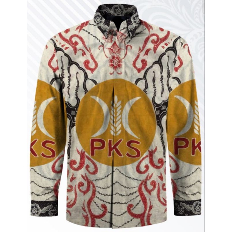 kain batik tulis pria bahan sutera motif pks, gerindra, nasdem