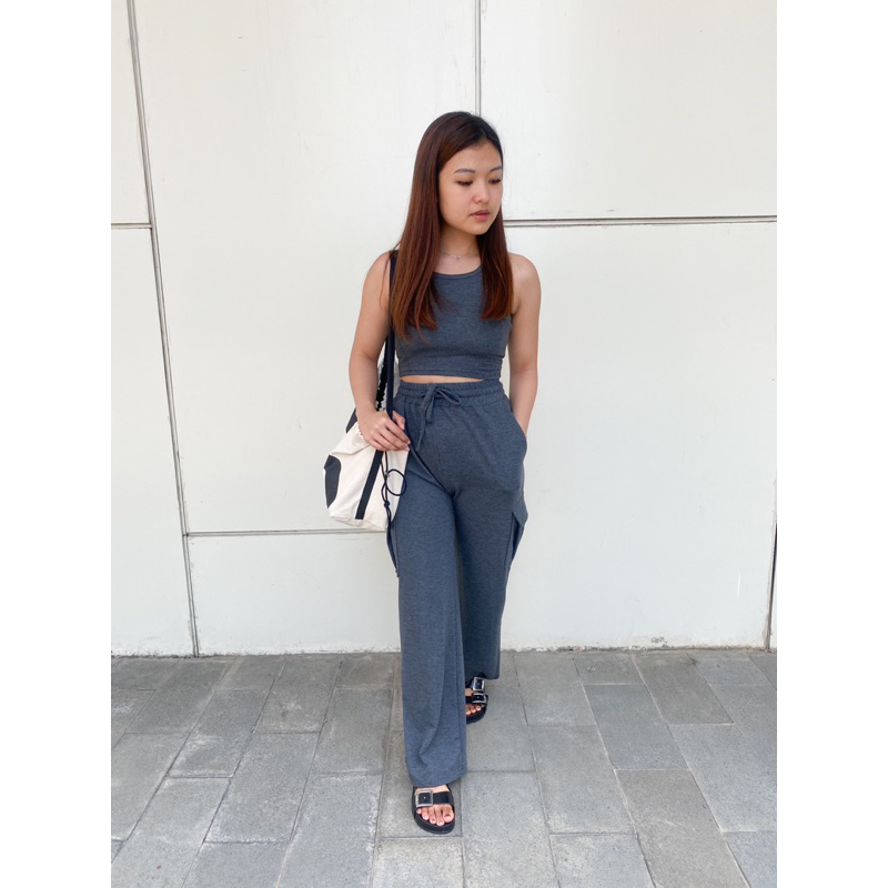 Ola Set by Nachattire | Setelan Tanktop Cargo Pants Celana Kulot Wanita