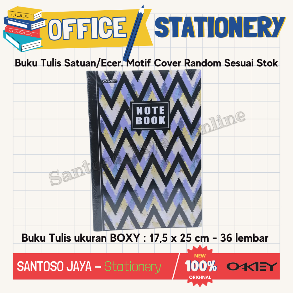 

Buku Tulis Boxy OKEY by Kiky 36 Lembar B5 17.5x25 cm SATUAN/ECER