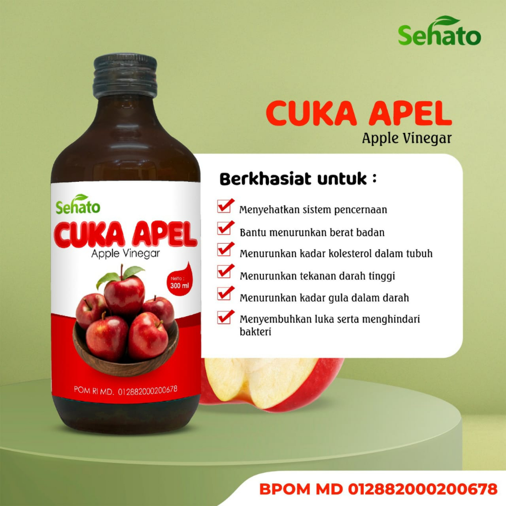 Cuka Apel Apple Vinegar Original Asli Untuk Kesehatan Diabetes Kolesterol Gula Darah