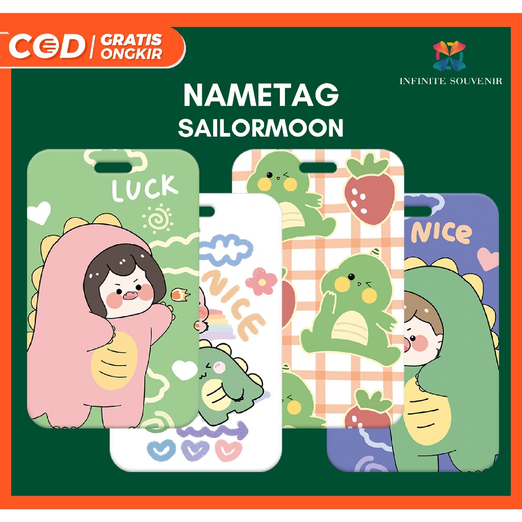 

(N009) Nametag Dinosaurus Tanpa Tali / Card Holder Dinosaurs / ID Card Optimus Cute Dino / Tempat Kartu
