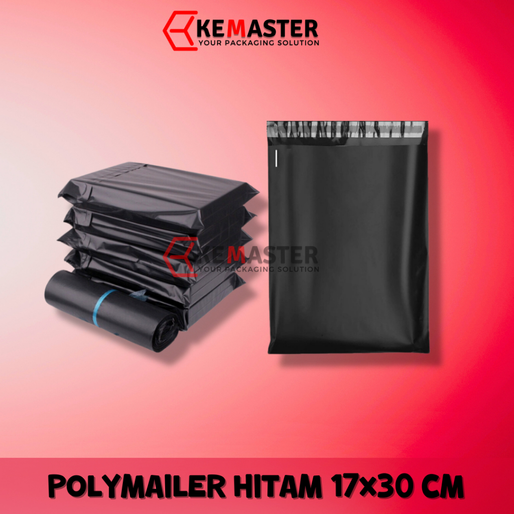 

KANTONG PLASTIK POLYMAILER/PACKING Hitam Olshop 17x30 cm isi 100 pcs TERMURAH