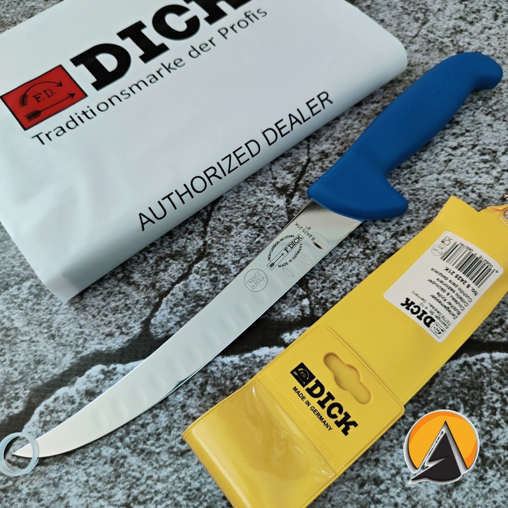Butcher knife pisau daging sembelih F. dick made in germany 21 cm original curved fluted 8.2425.21K
