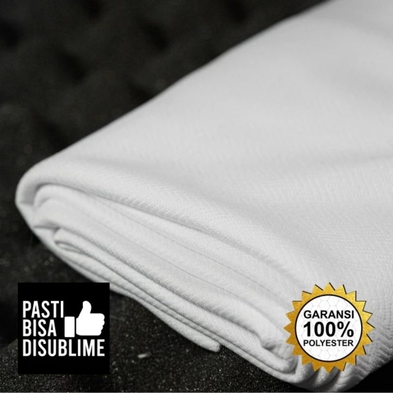 Bahan Kain Drifit Milano Putih Premium Jersey Dryfit Polyster
