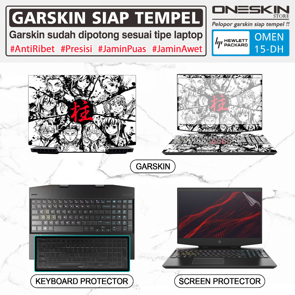 Garskin Sticker Laptop Pelindung Keyboard Screen Protector HP Omen 15-dh dh0105tx dh0180tx dh1020tx 