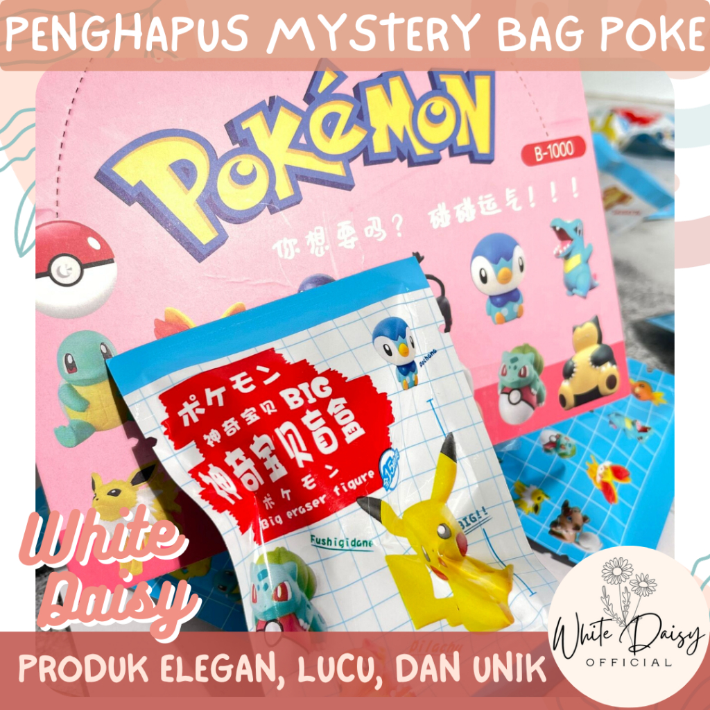 

Penghapus mystery bag Poke Pikachu premium random unik lucu imut Eevee