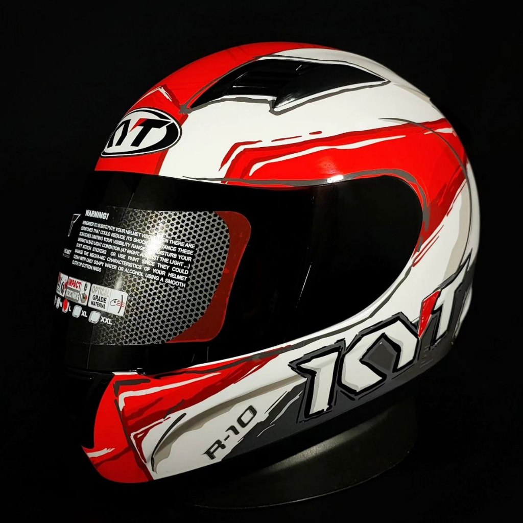 HELM KYT R10 MOTIF 6 WHITE RED ORIGINAL MURAH HELM TOURING KYT R10 MOTIF SERI 6 WHITE RED ORIGINAL H