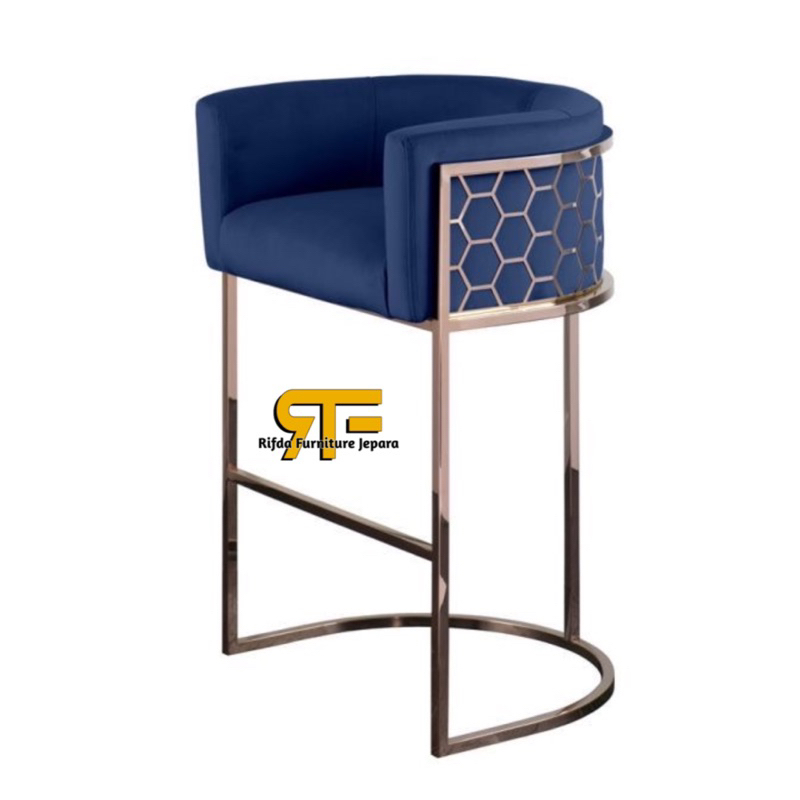 Kursi Makan Bar Stainless Steel Lebah ( Kursi Cafe Stainless, Kursi Cafe Mewah, Kursi Bar Mewah )