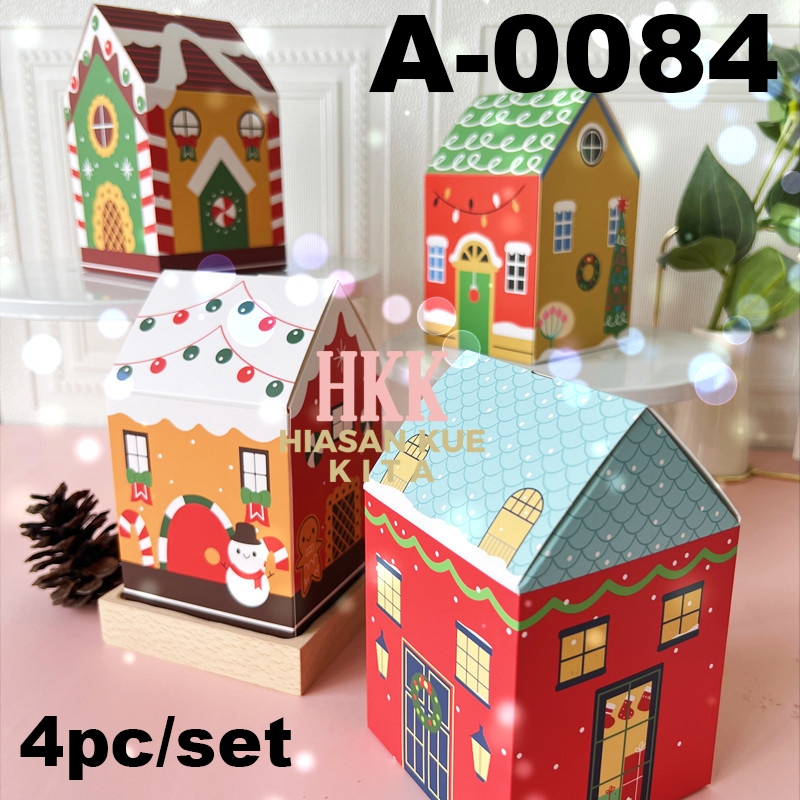 Kotak Natal (4 pcs) Christmas Box cookies macaron kue mini