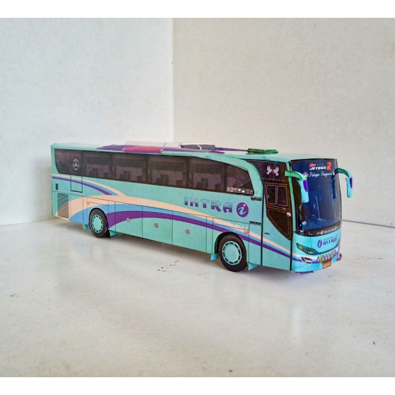 Miniatur Bus Kertas INTRA, Skala 50, Panjang 24 cm, Bodi Jetbus 2 HD