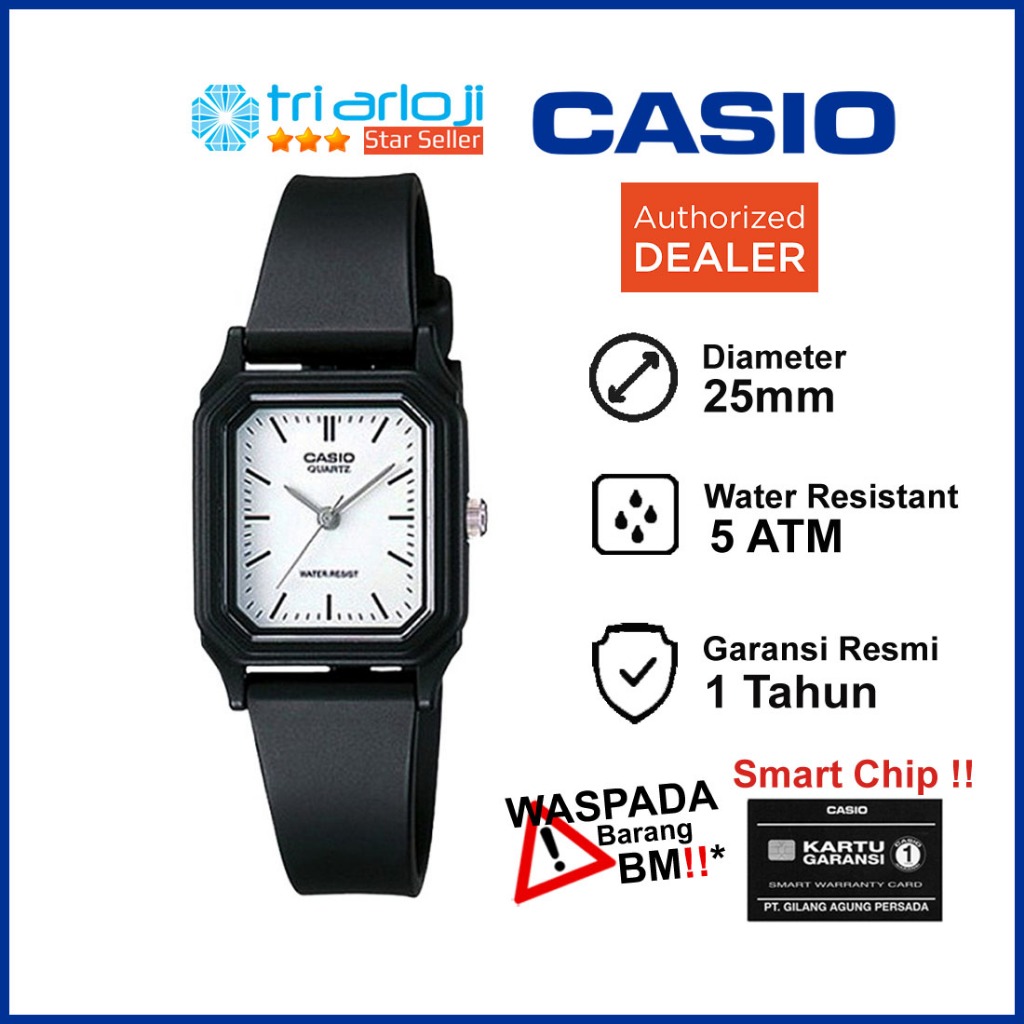 CASIO LQ-142-7EDF Jam Tangan Wanita Analog Hitam LQ-142-7E LQ142