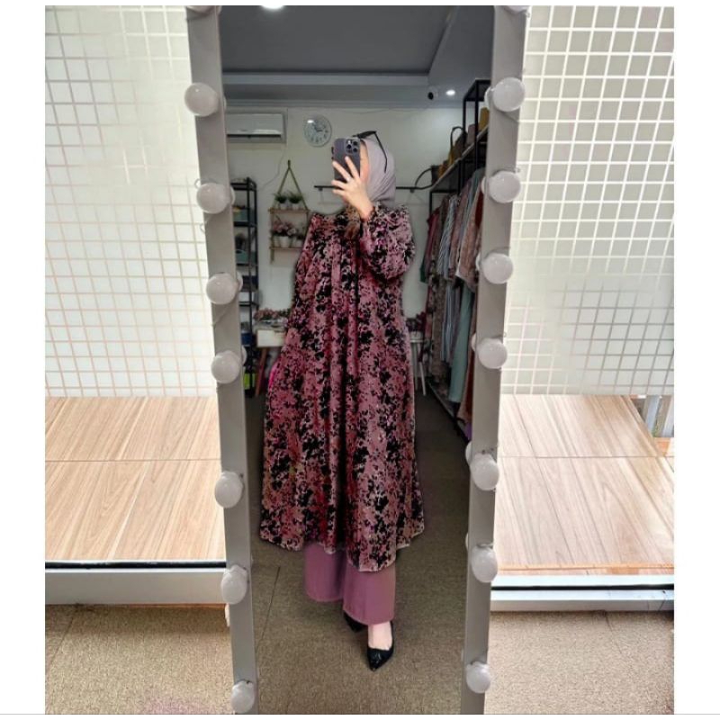 Aluna - One set long tunik kekinian Setelan wanita terbaru