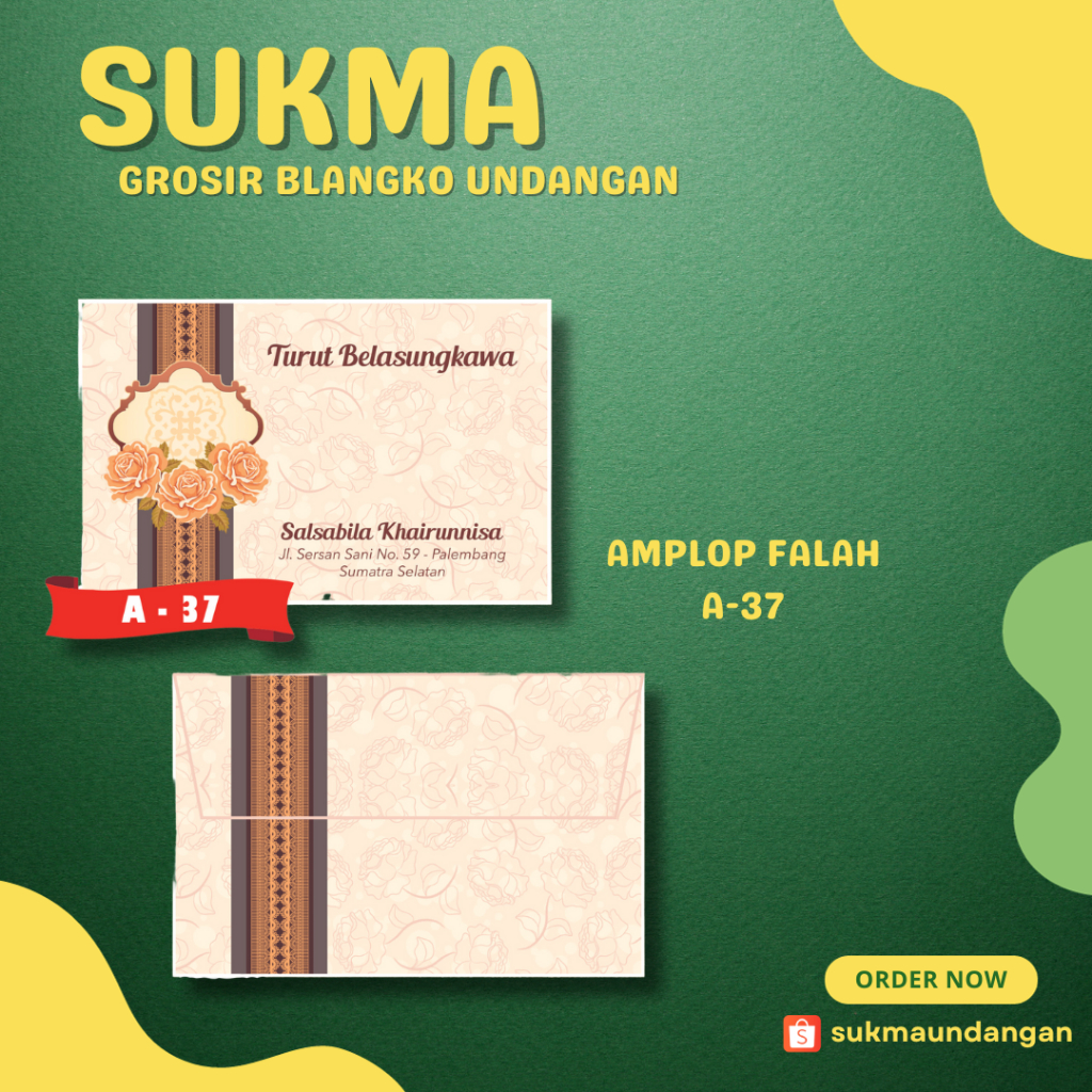 

AMPLOP KONDANGAN NIKAH MURAH FALAH A 37 50 PCS UKURAN KECIL | SUKMA UNDANGAN