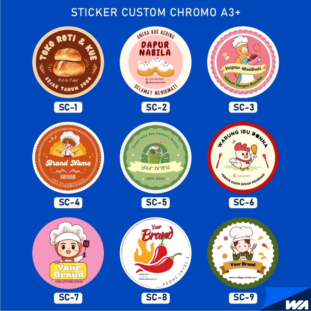 

STIKER / STICKER / STICKER CUSTOM / STICKER LABEL / STICKER AKIKAH / STICKER MAKANAN / CETAK STICKER