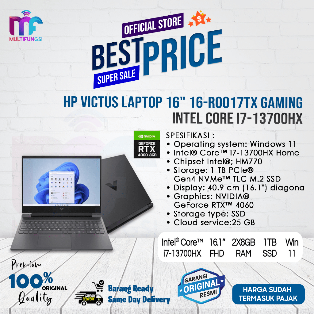 HP Victus Laptop 16" 16-r0017TX Gaming Intel Core i7-13700HX