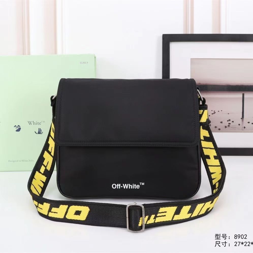 Tas bahu kasual pria off-white OEM