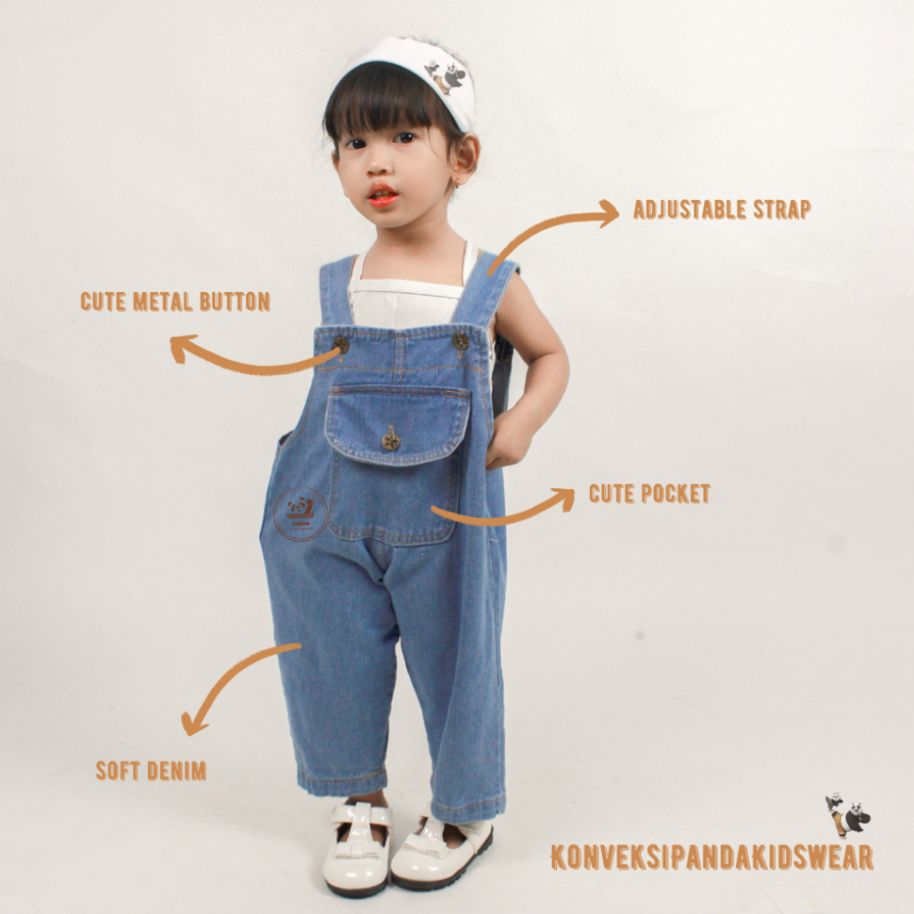 Overall Celana Panjang Anak Bahan Jeans