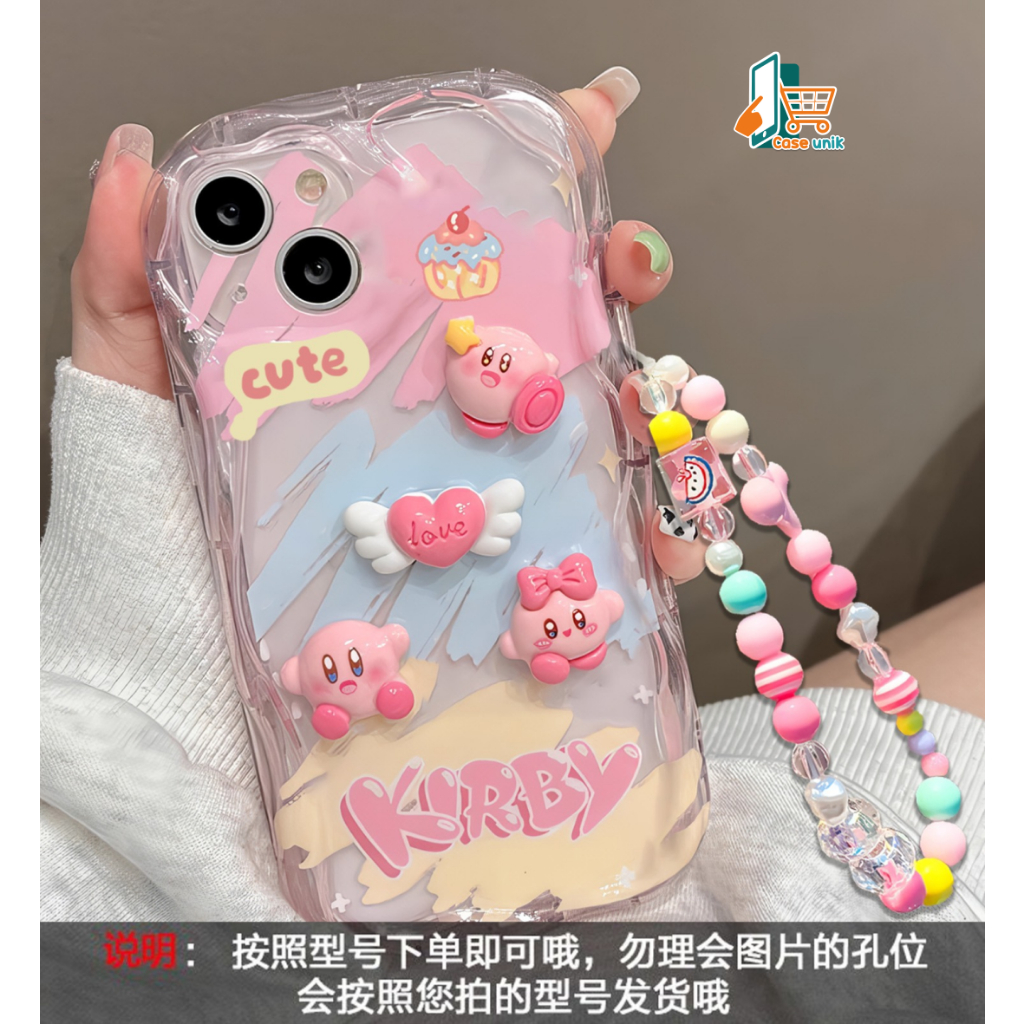 SS860 SOFTCASE SILIKON 3D CUTE KIRBY LANYARD STRAP FOR IPHONE 7 7+ 8 8+ X XS XR 11 12 13 14 15 PRO 11 12 13 14 15 PROMAX CS6572