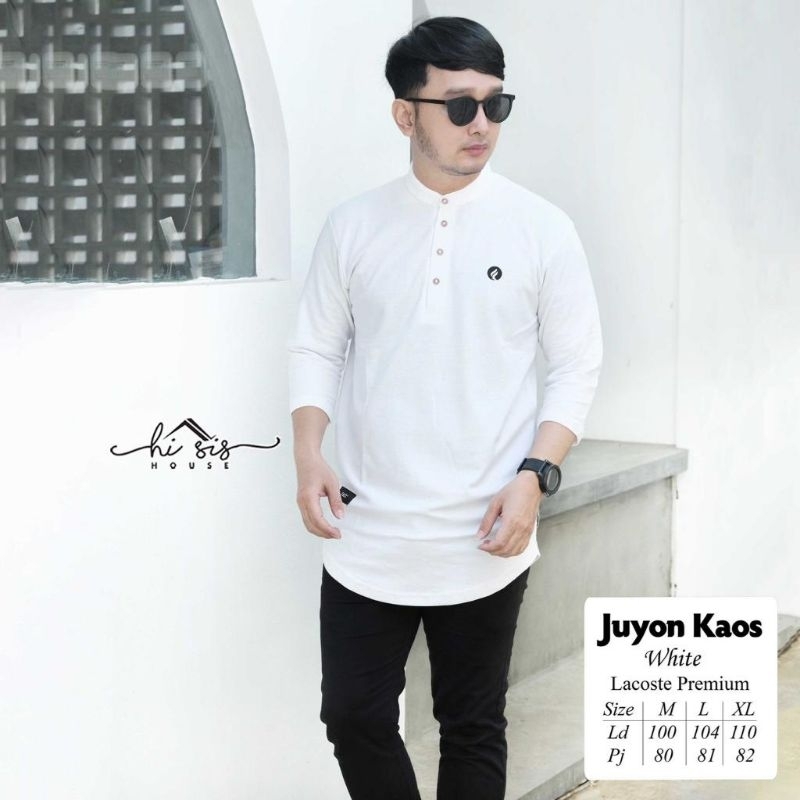 COD 21 NEW | JUYON KAOS KURTA ORI LEAFY HI SIS bahan lacoste motif polos kancing aktif