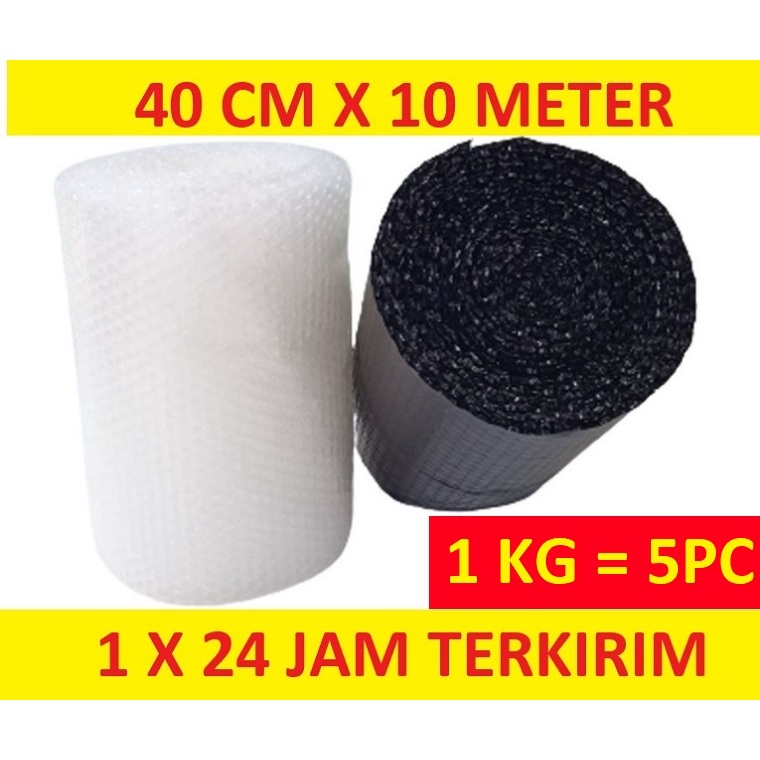 

Bubblewrap 40cm x 10m/30cmx10m/40cmx5m/30cmx5m bening dan hitam PROMO SHOPEE