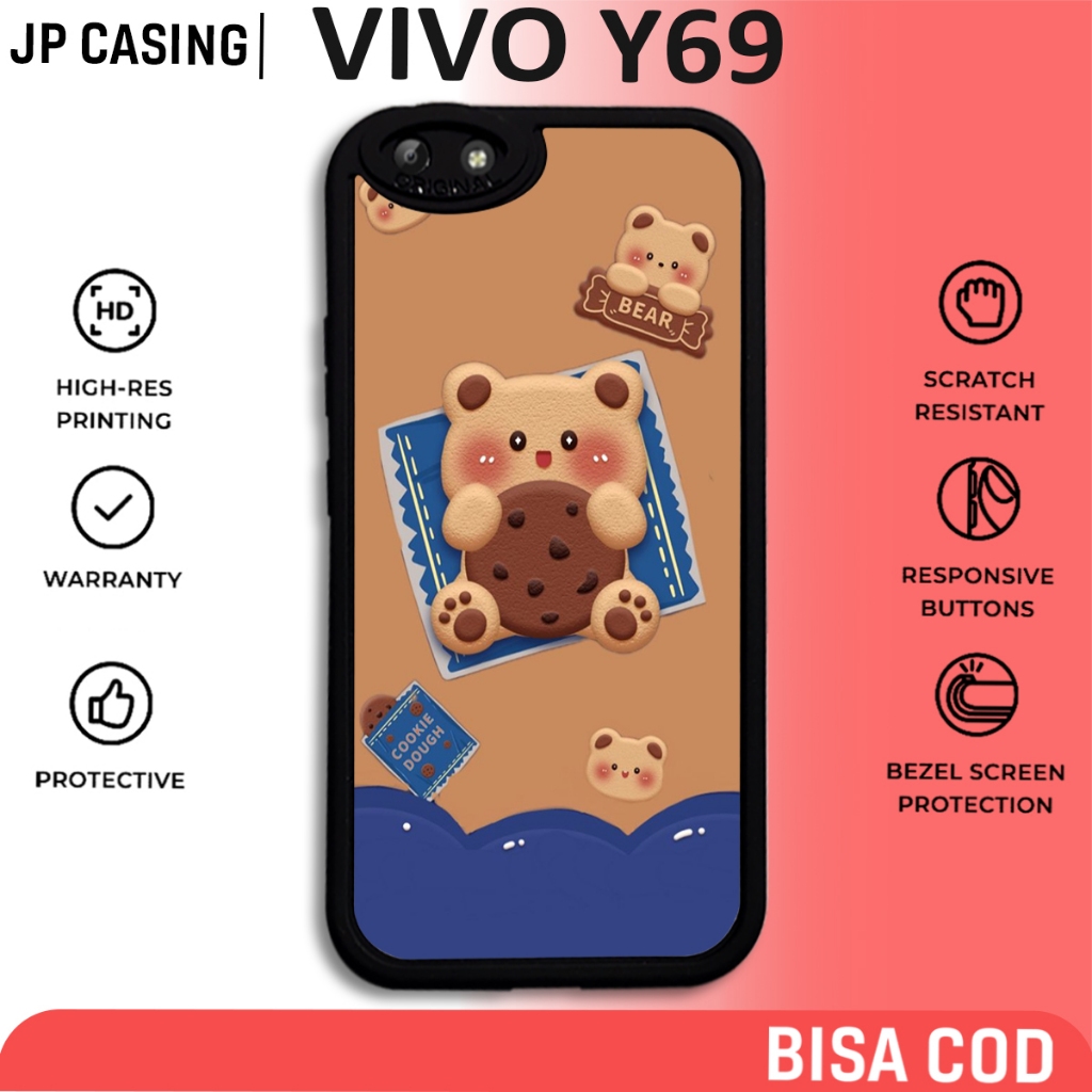 case hp vivo y69 terbaru motif aesthetic bear lotso beruang art streetwear lucu keren cute cewek cow