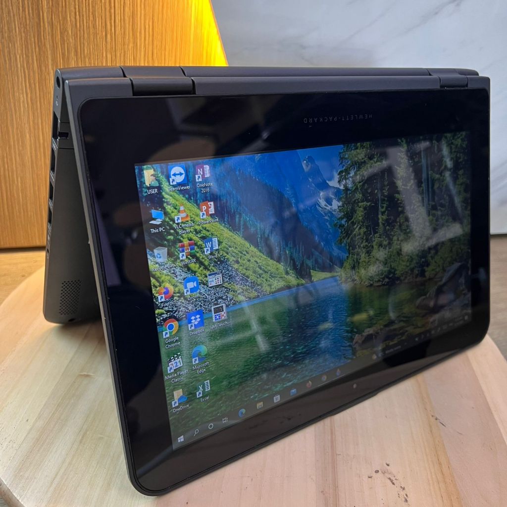 [H21] Laptop Hp Intel N3700 4GB SSD128 Flip Touchscreen Windows 10 Siap Pakai Garansi