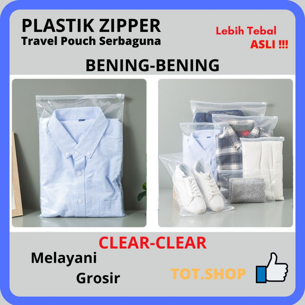 [GROSIR] 30 X 40 Zipper Bag / Zipper Storage Bag / Kantong Plastik Ziplock / Tempat Penyimpanan Trav