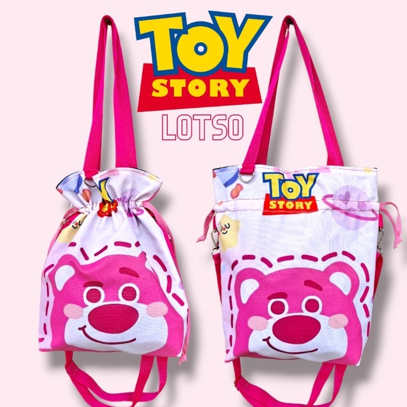 TOY STORY drawstring bag | lotso woody buzz allien | totebag