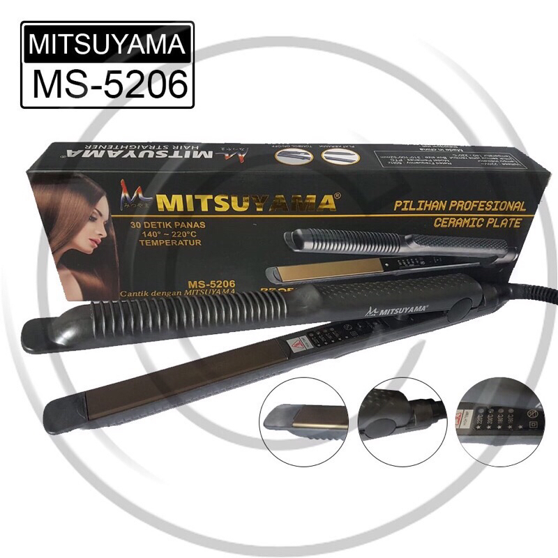 catokan pelurus rambut 2 in 1 curly lurus mitsuyama MS-5206 original