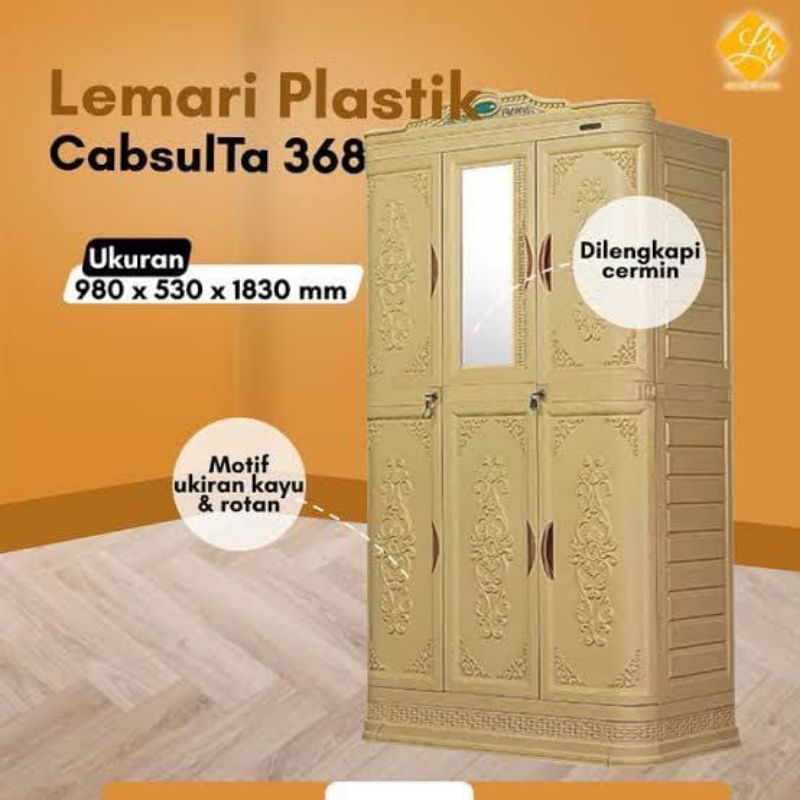 New produk napolly Lemari napolly kaca gantungan CABSUL TA-368CK 3 Pintu980x530x1830mmDILENGKAPI CER