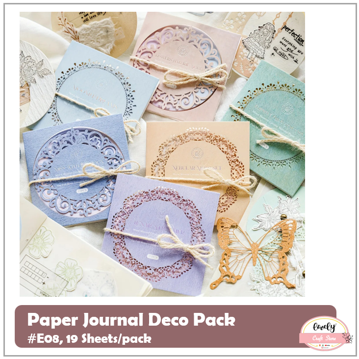 

LovelyCraftStore | E08 Paper Pack Deco Pack Journalling Kit DIY Bujo Art Deco Pack Sticker Scrapbooking Diary Kit