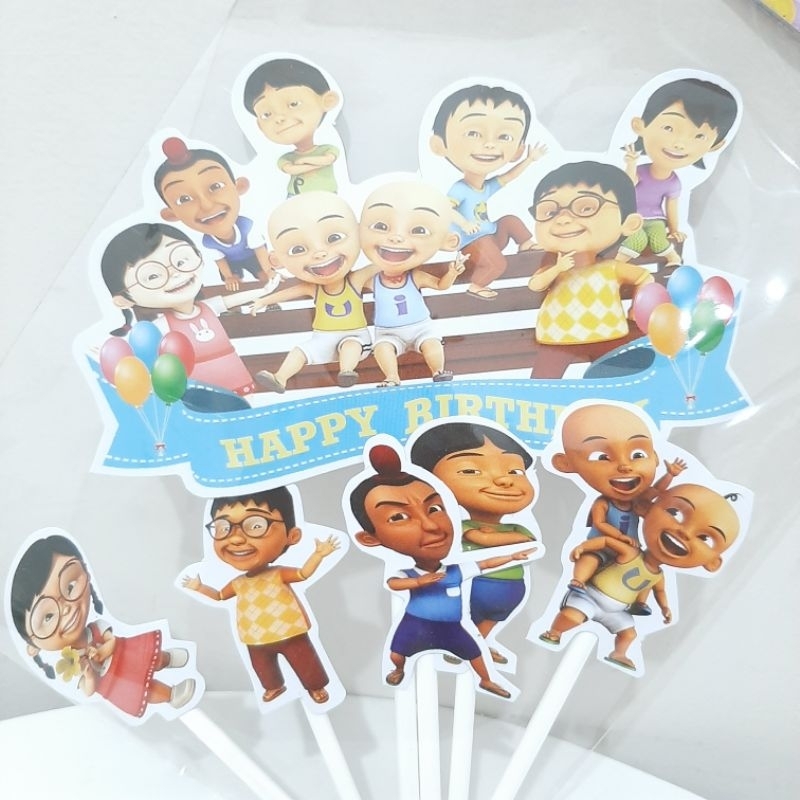 Cake Topper Upin Ipin Hiasan Kue Karakter Tusukan Kue