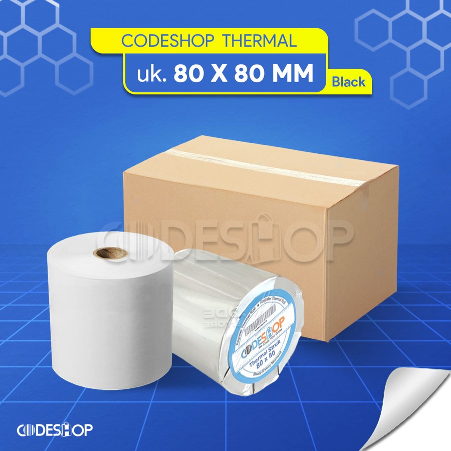 

Kertas Thermal Codeshop Ukuran 80 x 80 / 80x80 mm / 80x80mm 50 Roll