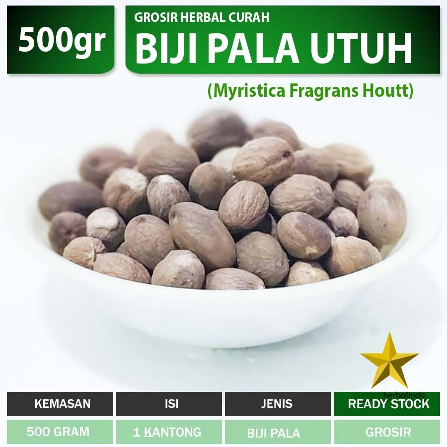 

biji pala bulat SUPER Nutmeg whole 500 gram