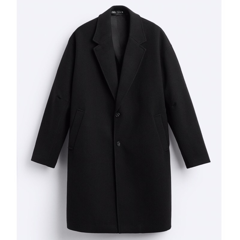 ZARA Men Oversize Fit Coat Jaket Mantel Pria Black