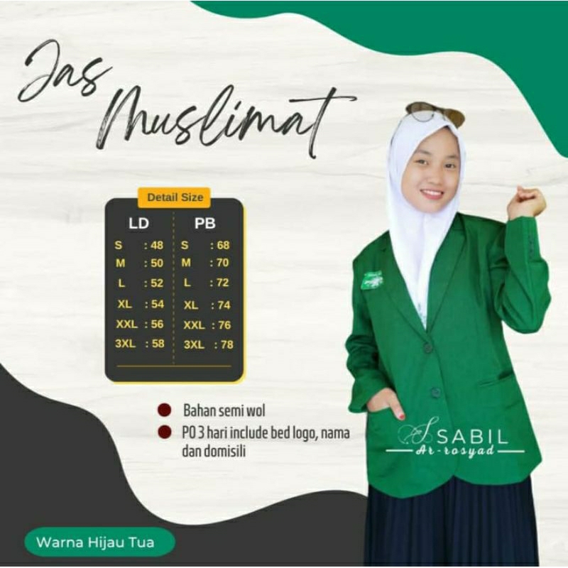 JAS MUSLIMAT NU NASIONAL FREE BADGE NAMA DAN DOMISILI
