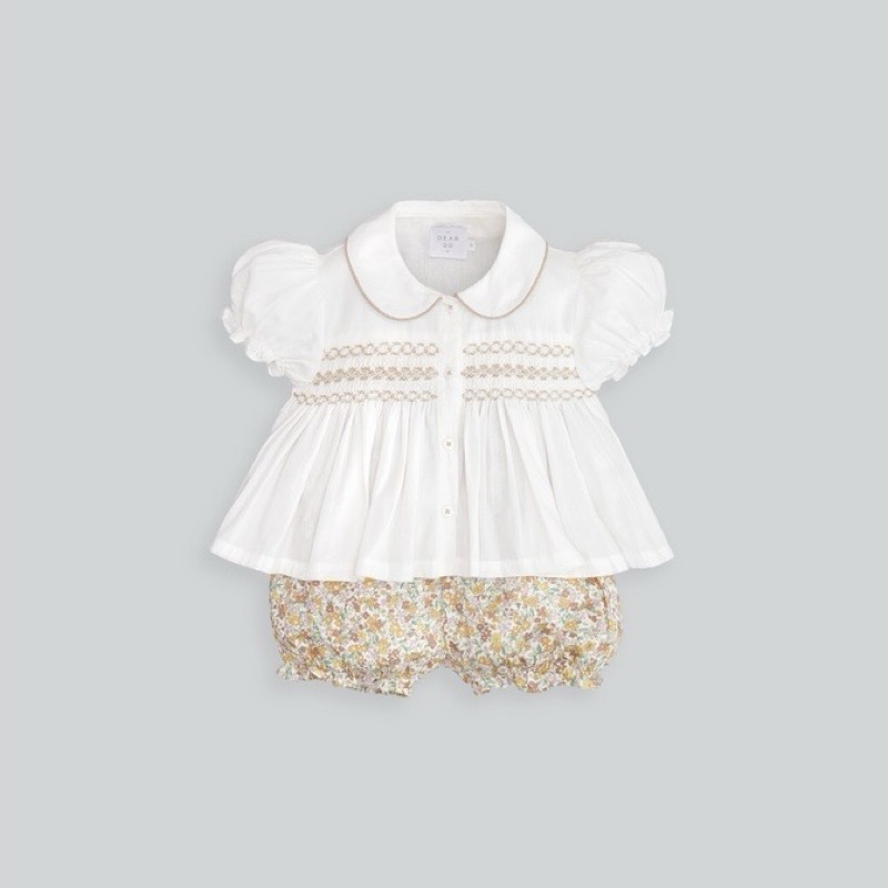 [PRELOVED] Dear GG - Fiona Hand Shirt and Floral Bloomer Set for Baby Girls - Set Pakaian Baju dan C