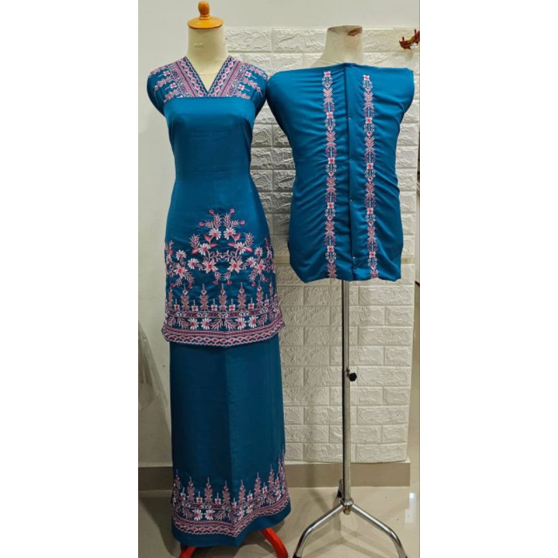 Bahan/Bakal Baju Kurung Bordir couple 22 / Baju kurung melayu